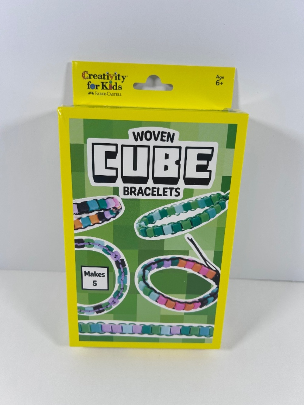NEW multicolor Woven cube bead bracelets craft kit for kids (Minecraft Inspired)
